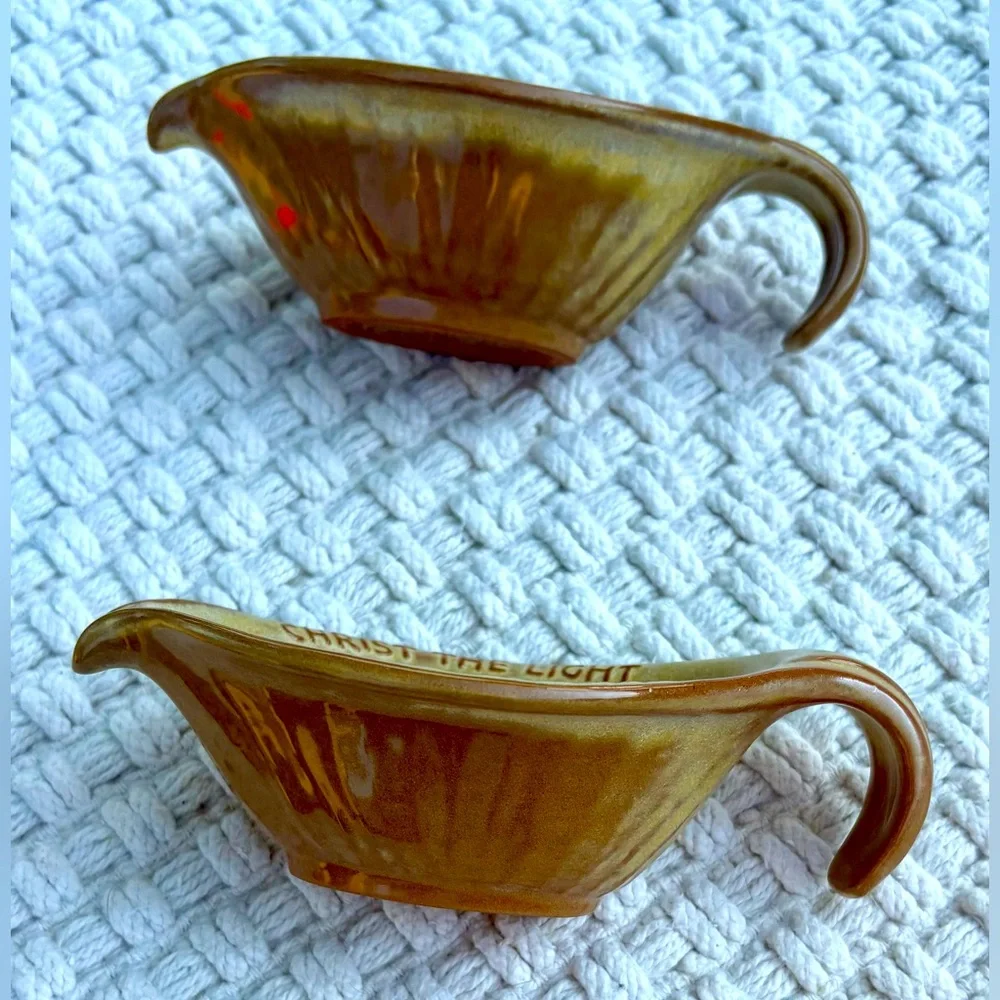 Two Frankoma Oral Roberts Tulsa 1971 Light of the World Ceramic Candle Holders